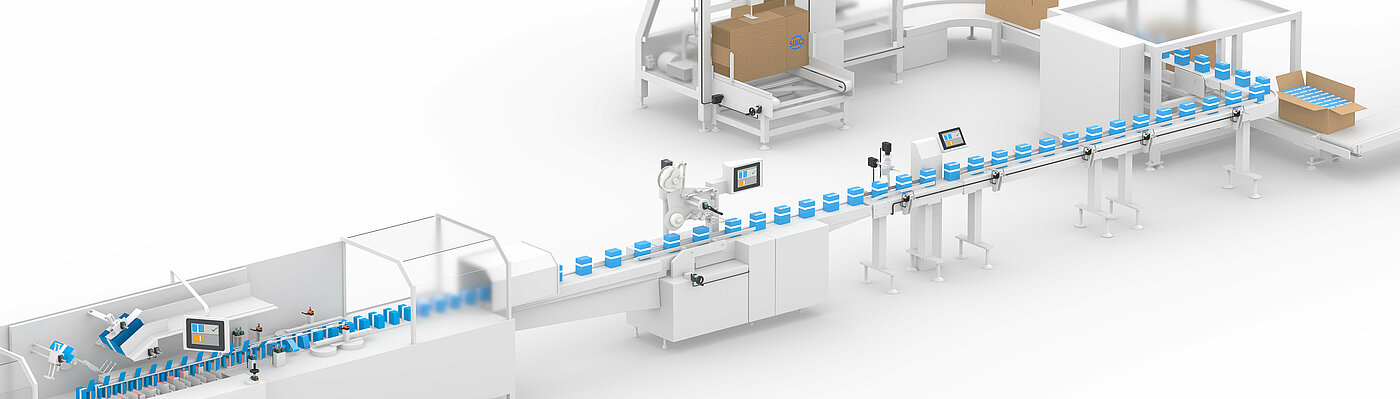 Packaging Line Equipped with SIKO Positioning Systems