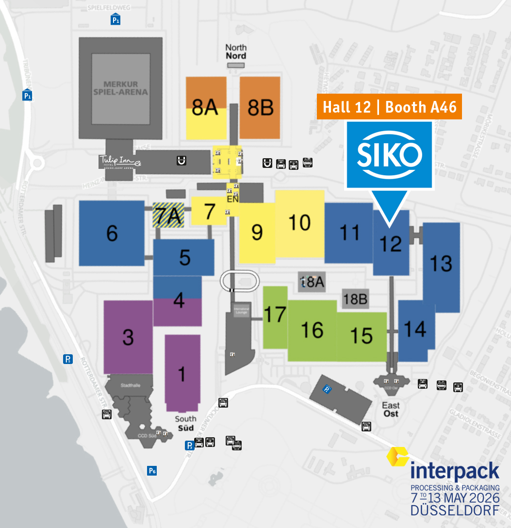 2026年interpack展会的展馆平面图及SIKO GmbH展位位置 2026年interpack展会的展馆平面图及SIKO GmbH展位位置